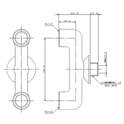 カクダイ　二方ソケット 13　【品番：7159】