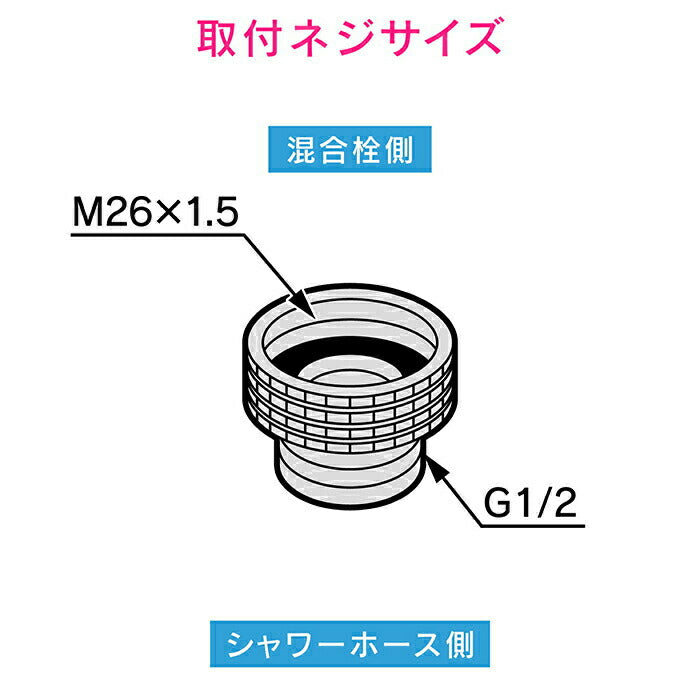 【メール便対応】カクダイ　GAONA これエエやん シャワーホース用アダプター　【品番：GA-FW008】