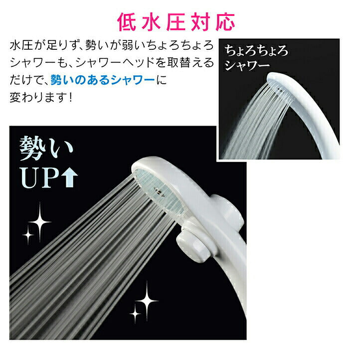 カクダイ　GAONA 赤札見つけ 節水・低水圧ストップシャワーヘッド（ホワイト）　【品番：GA-FC015】