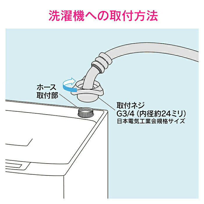 カクダイ　GAONA ホリダー・シモン 洗濯機用給水ホース0.8ｍ　【品番：GA-LC001】