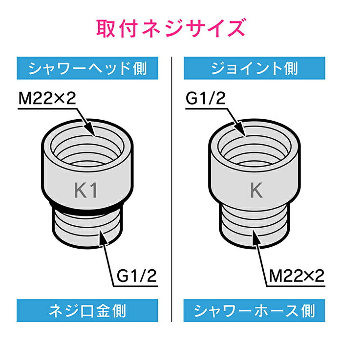 カクダイ　GAONA これエエやん シャワーヘッド用アダプター（KVK用）　【品番：GA-FW014】