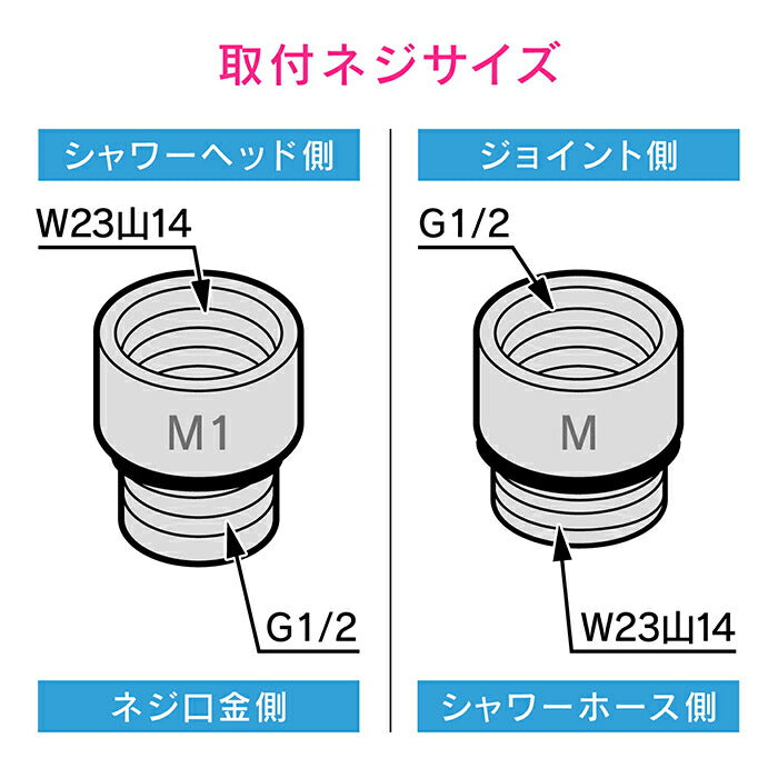 カクダイ　GAONA これエエやん シャワーヘッド用アダプター（MYM用）　【品番：GA-FW015】