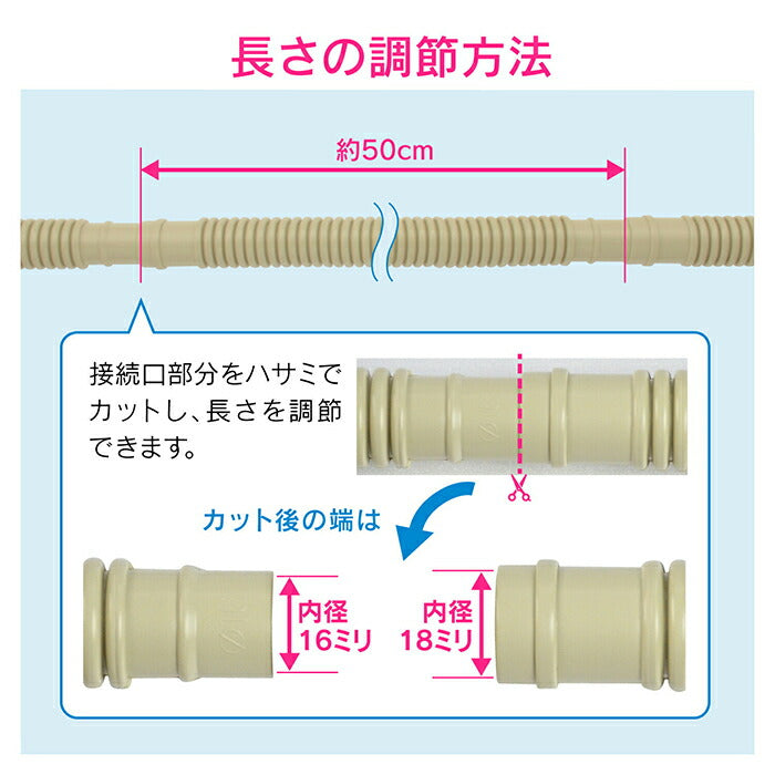 カクダイ　GAONA ヤータモン・カーチス エアコンドレンホースセット（2m）　【品番：GA-KW007】