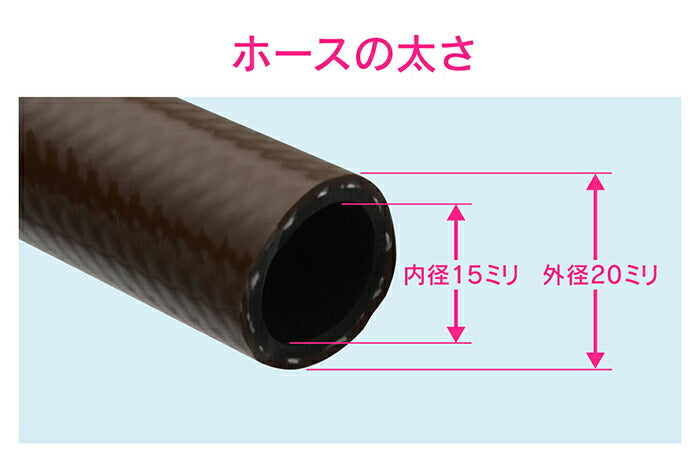 カクダイ　GAONA　これエエやん ホーセンド付き散水ホース1ｍ（ブラウン）　【品番：GA-QD031】