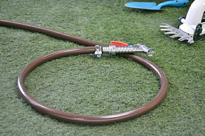 カクダイ　GAONA　これエエやん ホーセンド付き散水ホース1ｍ（ブラウン）　【品番：GA-QD031】