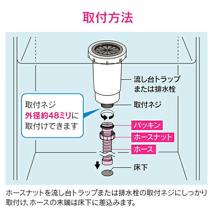 カクダイ　GAONA　これエエやん 流し用ホース40（1m）　【品番：GA-PC001】