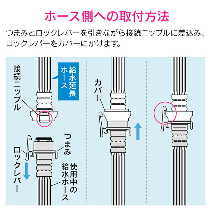 カクダイ　GAONA　これカモ 給水延長ホース（1ｍ）　【品番：GA-LC027】