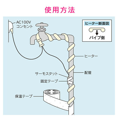 カクダイ　GAONA　これカモ 凍結防止ヒーター１５ｍ（金属管用）　【品番：GA-KE022】