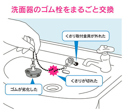 カクダイ　GAONA　これエエやん 洗面器ゴム栓くさりつき　【品番：GA-MG012】