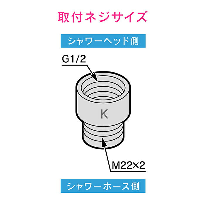 カクダイ　GAONA　これエエやん シャワーヘッド用アダプター（ＫＶＫ用）　【品番：GA-FW037】
