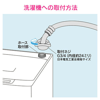 カクダイ　GAONA　ホリダ―シモン 洗濯機給水ホース（Ｌ型）　【品番：GA-LC036】