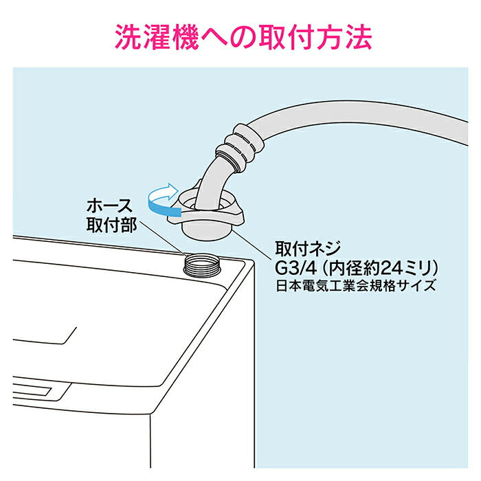 カクダイ　GAONA　ホリダ―シモン 洗濯機給水ホース（Ｌ型）　【品番：GA-LC036】