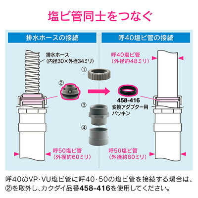 カクダイ　GAONA　これエエやん 防臭アダプター（ジャバラホース用）　【品番：GA-PB107】