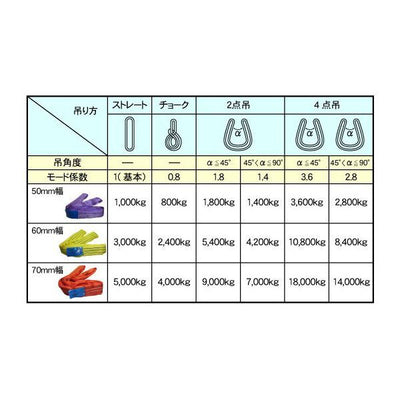 フリーク　FREAK CEラウンドスリングN型 使用荷重1000kg 幅50mm 長さ1m　【品番：65283】