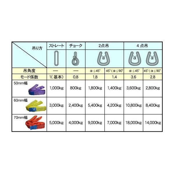 フリーク　FREAK CEラウンドスリングN型 使用荷重1000kg 幅50mm 長さ1m　【品番：65283】