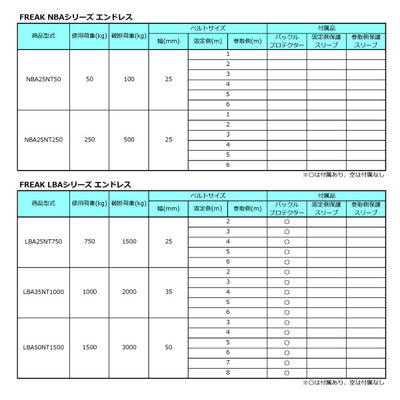 フリーク　FREAK ラッシングベルト青 エンドレス0.75ton 幅25mm×長さ3m　【品番：75044】