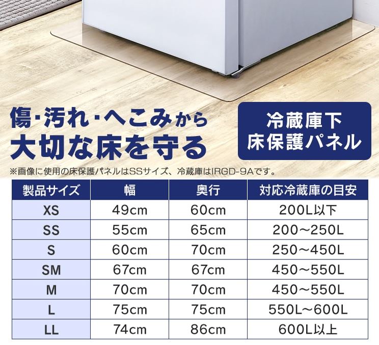 アイリスオーヤマ　冷蔵庫下床保護パネル RPD-XS　XSサイズ　【品番：574274】