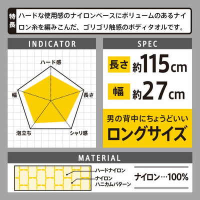 【メール便対応】マーナ　ナイロンタオル もはやゴリゴリ　【品番：B531Y】