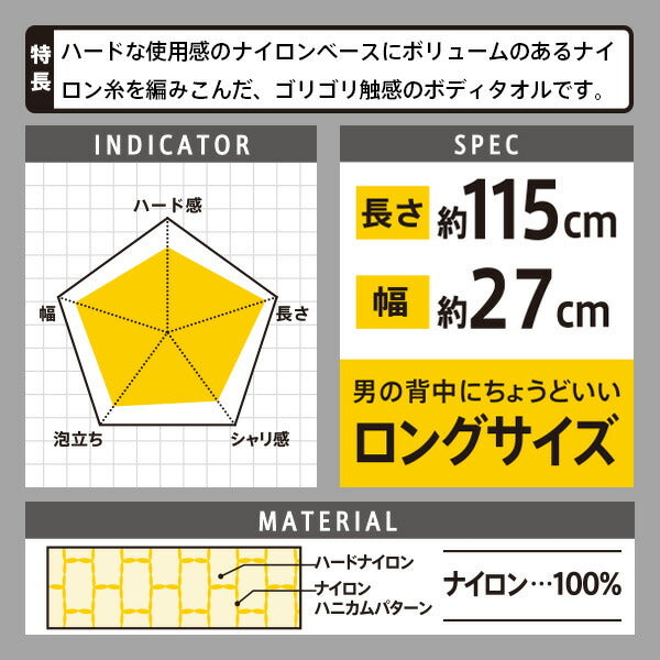 【メール便対応】マーナ　ナイロンタオル もはやゴリゴリ　【品番：B531Y】