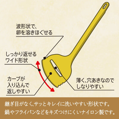 マーナ　くずさず返せるワイドターナー　イエロー　【品番：K366Y】