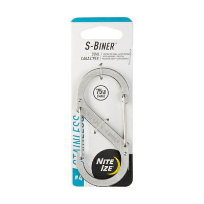 【メール便対応】NITE IZE（ナイトアイズ）　エスビナー #4　ステンレスシルバー　【品番：SB4-03-11】