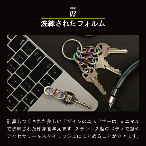 【メール便対応】NITE IZE（ナイトアイズ）　エスビナー マイクロロックスチール　ブラック　【品番：LSBM-01-2R3】