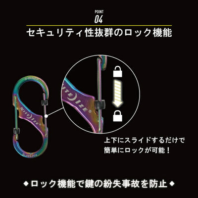 【メール便対応】NITE IZE（ナイトアイズ）　エスビナー スライドロック #3　スペクトラム　【品番：LSB3-07-R3】