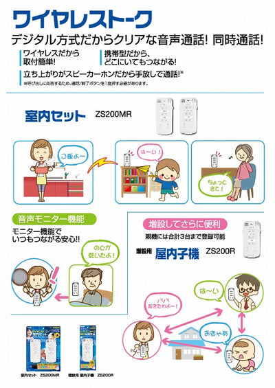 リーベックス　ワイヤレストーク 室内セット　【品番：ZS200MR】
