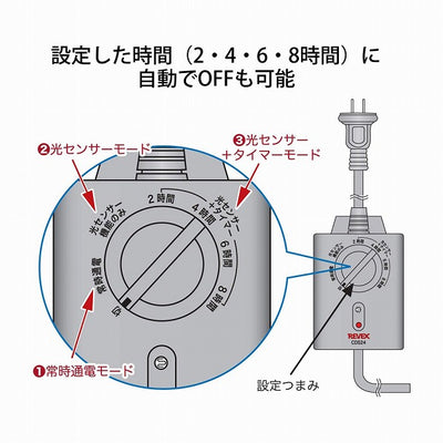リーベックス　光センサー付きタイマー　【品番：CDS24】