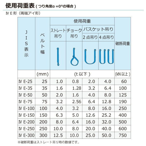 東レインターナショナル　シグナルスリングHG SG4E  両端アイ形 1ton 幅25mm 長さ5.5m　【品番：SG4E 25×5.5】