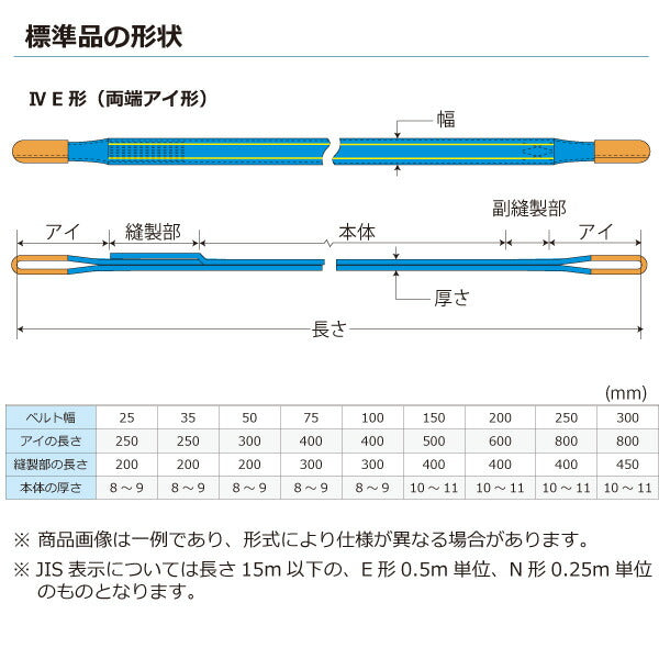 東レインターナショナル　シグナルスリングHG SG4E  両端アイ形 12.5ton 幅300mm 長さ7m　【品番：SG4E 300×7.0】