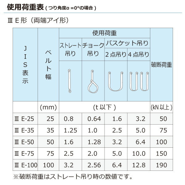 東レインターナショナル　ポリエステルスリング PET3E 両端アイ形 0.8ton 幅25mm 長さ10m　【品番：PET3E 25×10.0】