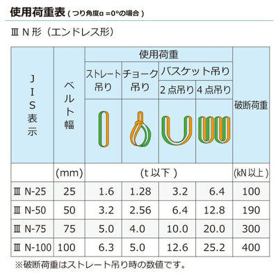 東レインターナショナル　ナイロンスリング N3N エンドレス形 6.3ton 幅100mm 長さ4m　【品番：N3N 100×4.0】