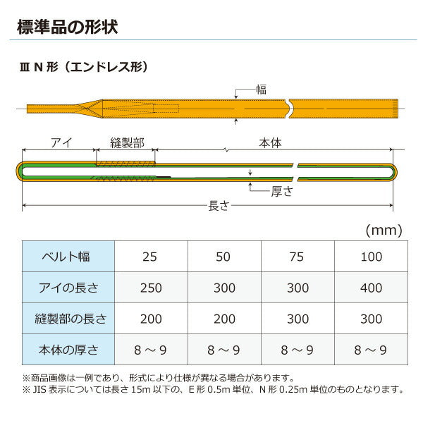 東レインターナショナル　ナイロンスリング N3N エンドレス形 6.3ton 幅100mm 長さ4.75m　【品番：N3N 100×4.75】