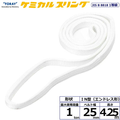 東レインターナショナル　ケミカルスリング C1N エンドレス形 1ton 幅25mm 長さ4.25m　【品番：C1N 25×4.25】