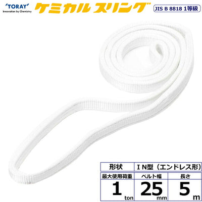 東レインターナショナル　ケミカルスリング C1N エンドレス形 1ton 幅25mm 長さ5m　【品番：C1N 25×5.0】