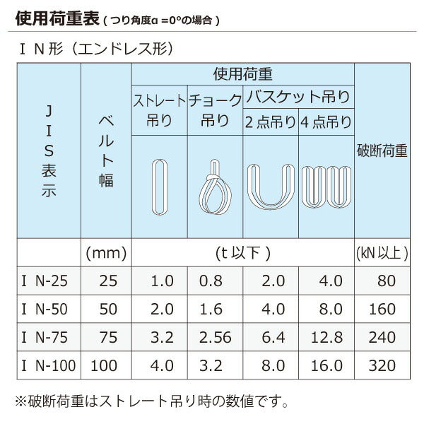 東レインターナショナル　ケミカルスリング C1N エンドレス形 1ton 幅25mm 長さ5m　【品番：C1N 25×5.0】