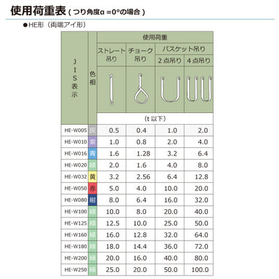 東レインターナショナル　シライマルチスリング HE 両端アイ形 1.6ton 幅46mm 長さ10m　【品番：HE W016×10.0】