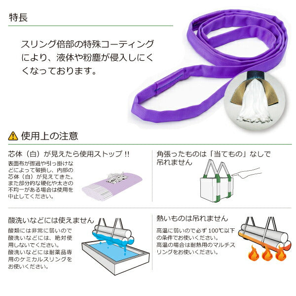 東レインターナショナル　シライマルチスリングWG FN エンドレス形 3.2ton 幅60mm 長さ4m　【品番：FN 3.2t×4.0m WG】