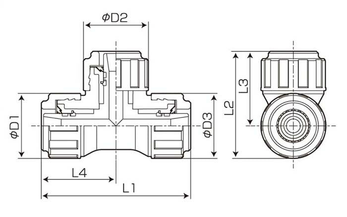 バクマ工業　ワンタッチ継手 ハードロック チーズ（ETP）　【品番：ETP-16×13】