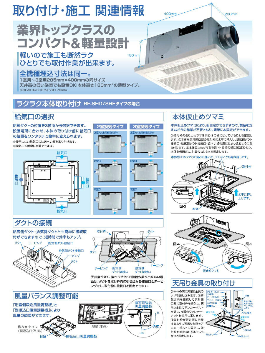 高須産業 24時間換気システム対応 浴室換気乾燥暖房機（2室換気タイプ・ハイパワー200Vモデル） 【品番：BF-532SHD2】 – 住設プロ 本店