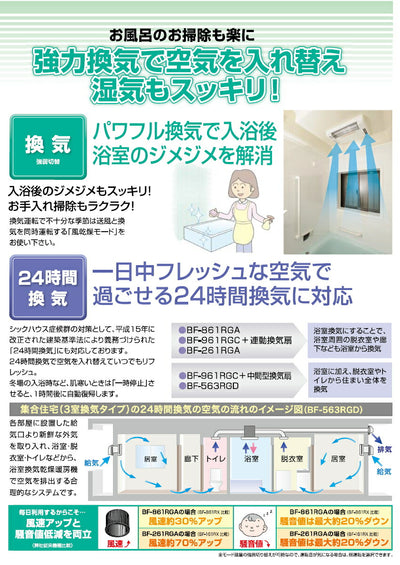 高須産業　24時間換気対応　浴室換気乾燥暖房機（2〜3室換気タイプ）　【品番：BF-563RGD】●