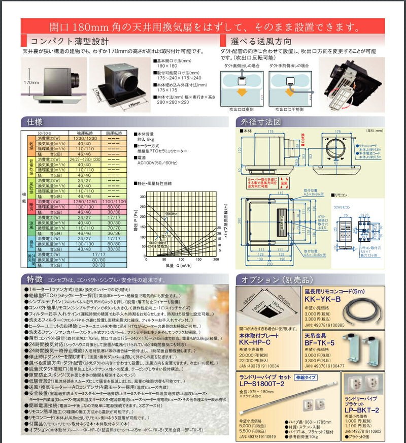 高須産業　24時間換気対応 浴室換気乾燥暖房機（1室換気タイプ・有線リモコンタイプ）　【品番：BF-331SCA】●