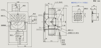 マックス　3室天井埋込型換気扇 □225 大風量･強弱切替タイプ VF-C22KC12/160-3　【品番：JJ90313】