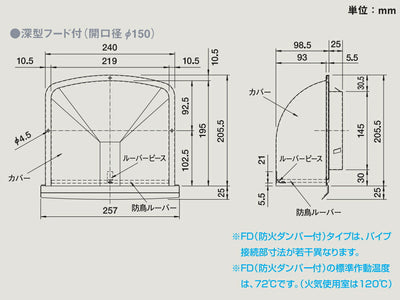 マックス　換気口 VCKシリーズ 深型 VCK150UP　シルバー　【品番：JK95048】