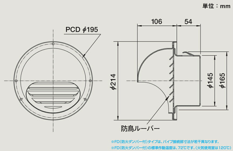 マックス　換気口 VCシリーズ 丸型 VC150MVLP　シルバー　【品番：JK95012】