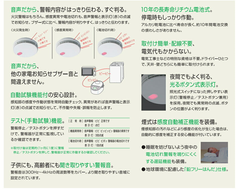 マックス　煙式火災警報器 火無安全　音声警報式（外形φ89mm） リチウム電池10年タイプ 〈国家検定品〉 KK-DS32-10　ナチュラルホワイト　【品番：JQ90059】○