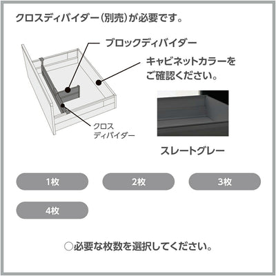 LIXIL（サンウェーブ）　クロスディバイダー用ブロックディバイダー（Mサイズ1枚）　スレートグレー　【品番：BTBD-M1FX】