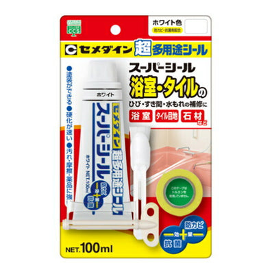 セメダイン　内外装のヒビすき間用シール材　スーパーシール（100ml）　ホワイト色　【品番：SX-006】◯