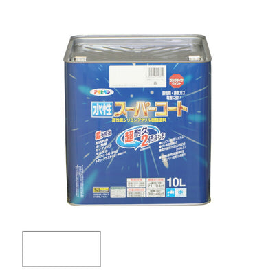 アサヒペン　水性 スーパーコート 白 10L　【品番：4970925416612】